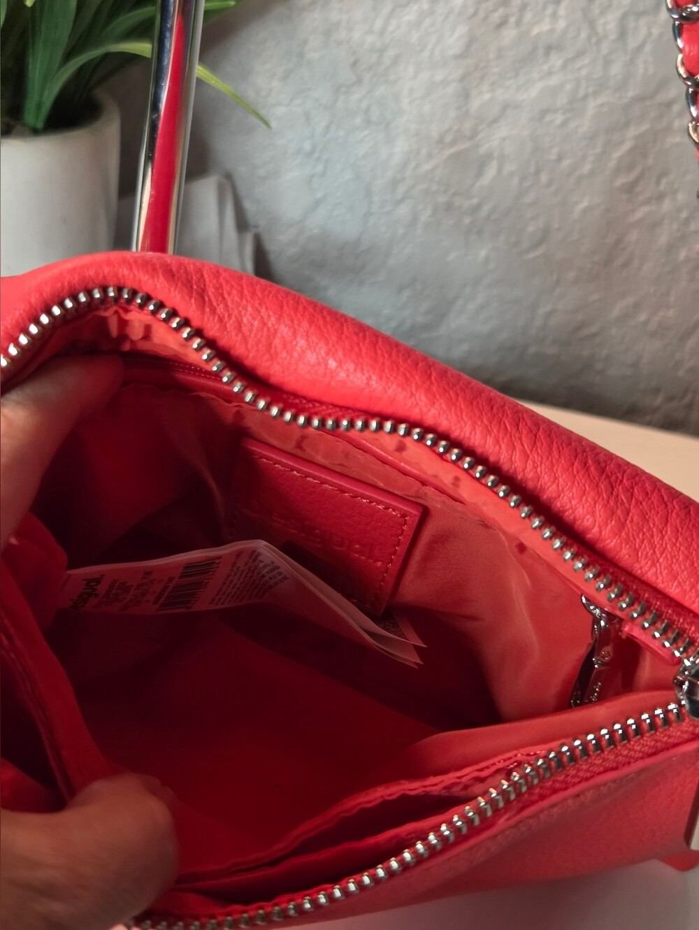 Desigual Half Logo Dortmund Coral Crossbody Shoulder Clutch Bag - Picture 11 of 14
